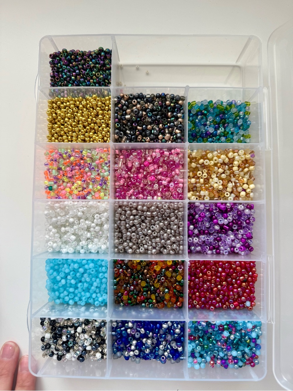 Czech Beads in large storage container